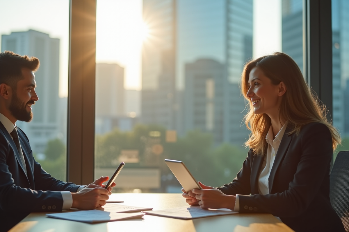 Femme conseillère financière discutant d
