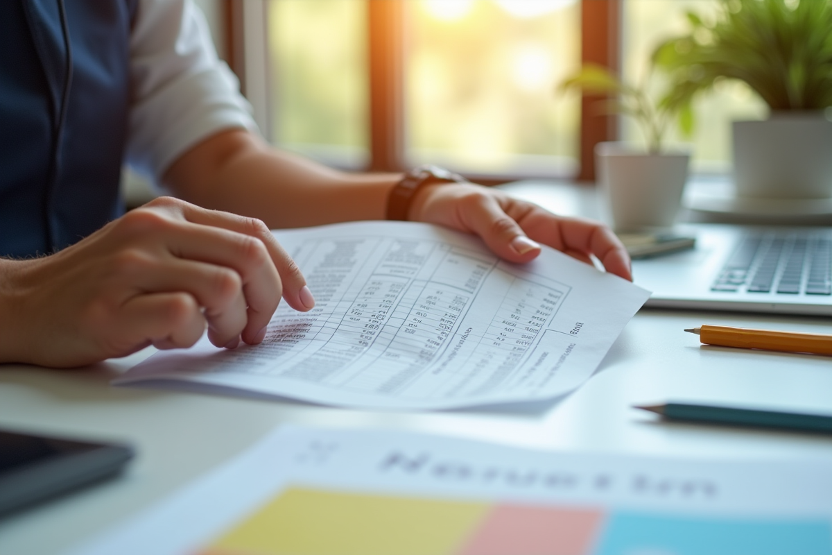 Mains tenant une fiche de paie et demande de vacances