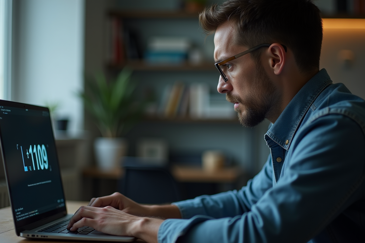Personne frustrée regardant un écran d