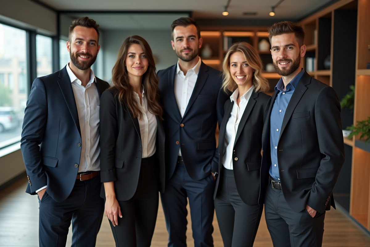 Groupe de jeunes professionnels dans un bureau moderne